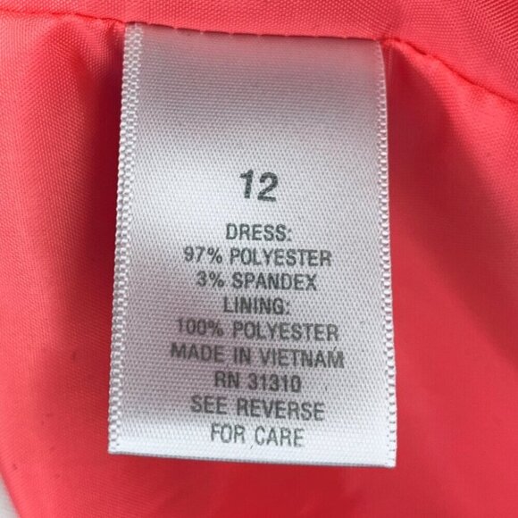 Dress Barn Dress Womens 12 White Pink Floral Wedding Vacation Formal Modest - Picture 8 of 9